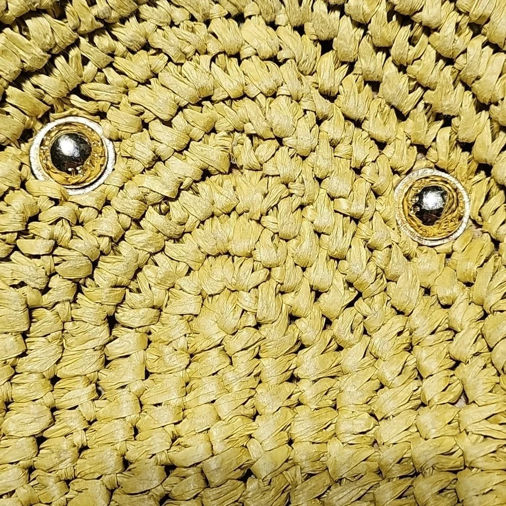 Michael Kors Medium Leather Trimmed Raffia Tote
